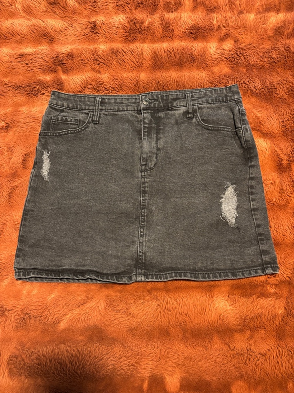 Mossimo Supply Co. Black Distressed Denim Mini Skirt